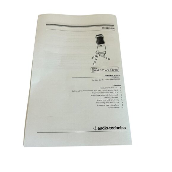 Audio-Technica Cardioid Condenser USB Microphone AT2020USBi + Stand Pop Guard - Picture 9 of 12